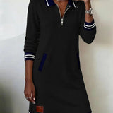 Elegantní šaty z bavlny s dlouhými rukávy