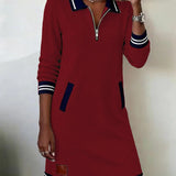 Elegantní šaty z bavlny s dlouhými rukávy