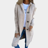 Adriana - Dlouhý elastický kardigan na knoflíky